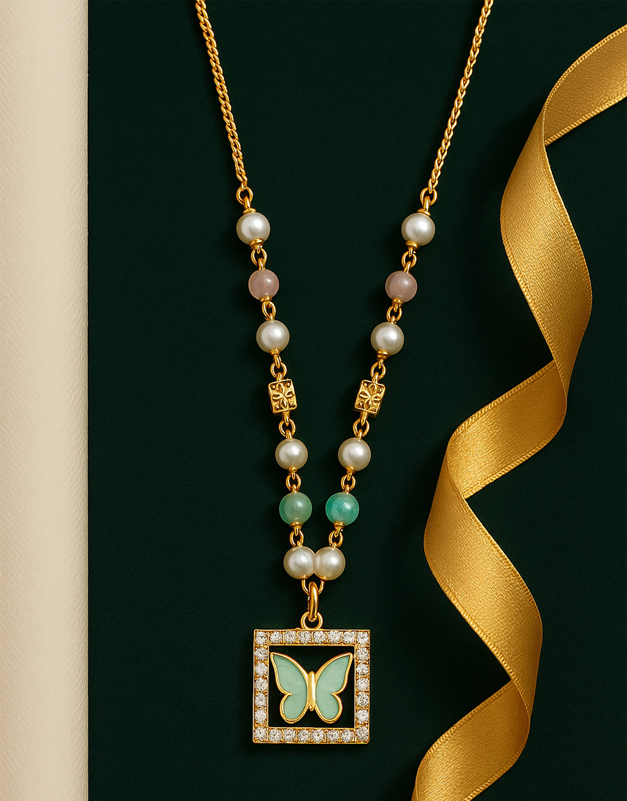     			SHANKHRAJ MA LL Green Metal Necklace ( Pack of 1 )