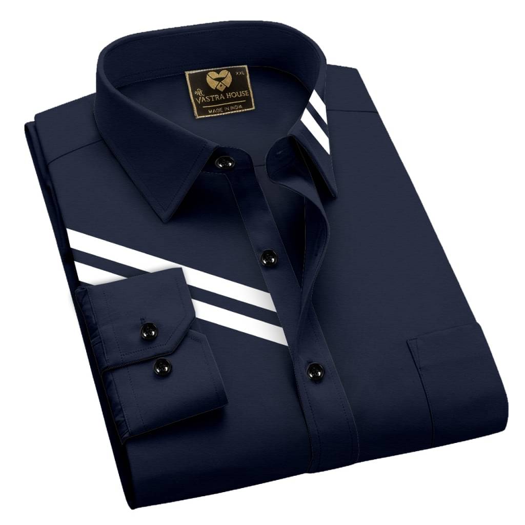     			SHREE VASTRA HOUSE Cotton Regular Fit Full Sleeves Men's Formal Shirt - Navy Blue ( Pack of 1 )