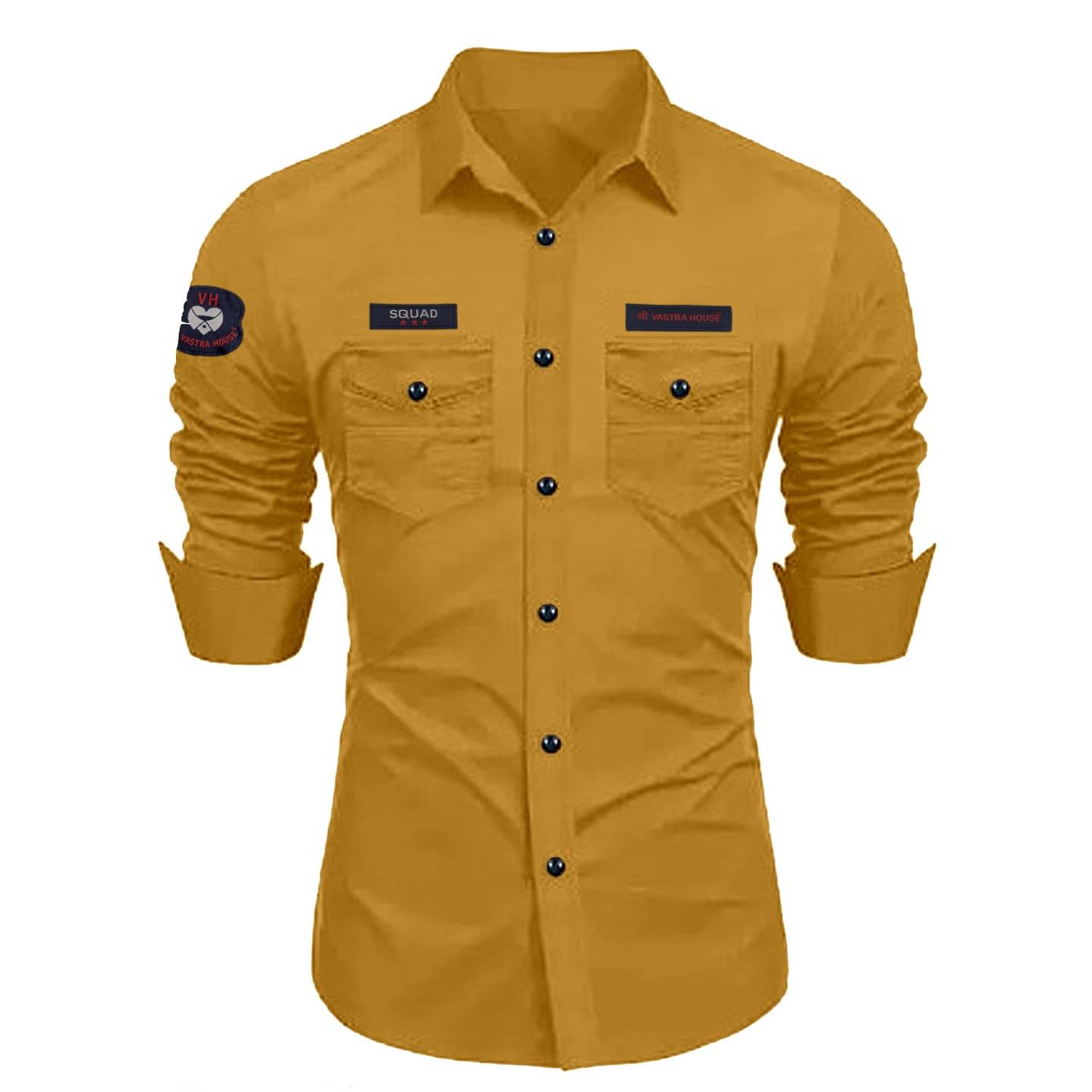     			SHREE VASTRA HOUSE Cotton Regular Fit Full Sleeves Men's Formal Shirt - Yellow ( Pack of 1 )