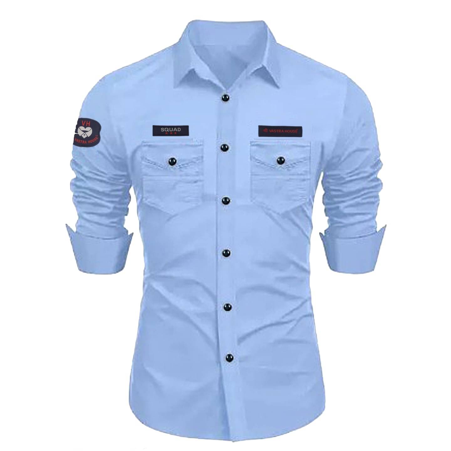 SHREE VASTRA HOUSE Cotton Regular Fit Full Sleeves Men's Formal Shirt - Light Blue ( Pack of 1 ) SHREE VASTRA HOUSE Cotton Regular Fit Full Sleeves Men's Formal Shirt - Light Blue ( Pack of 1 )