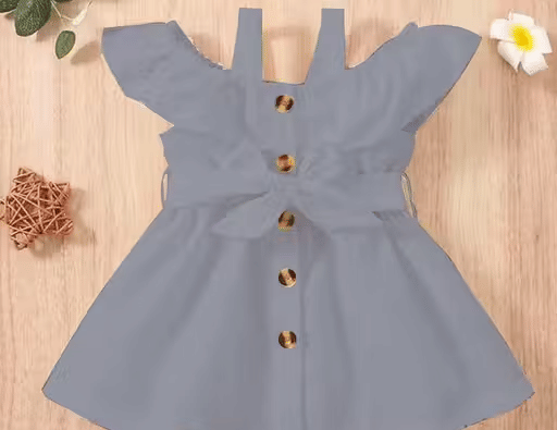 STYLEART E-COMMERCE PVT LTD Rayon Frock For Baby Girls ( Pack of 1 , Grey ) STYLEART E-COMMERCE PVT LTD Rayon Frock For Baby Girls ( Pack of 1 , Grey )
