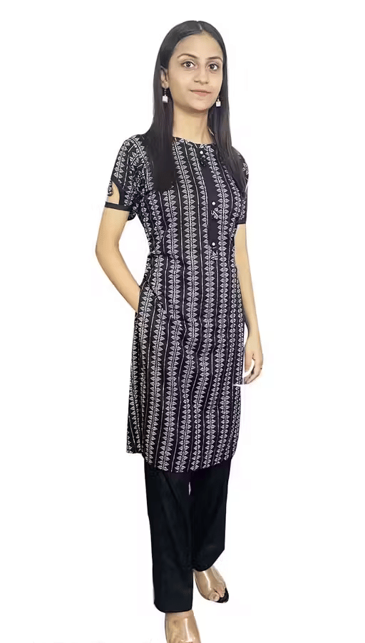 STYLEART E-COMMERCE PVT LTD Women Rayon Printed A-line Kurti ( Blue ) STYLEART E-COMMERCE PVT LTD Women Rayon Printed A-line Kurti ( Blue )