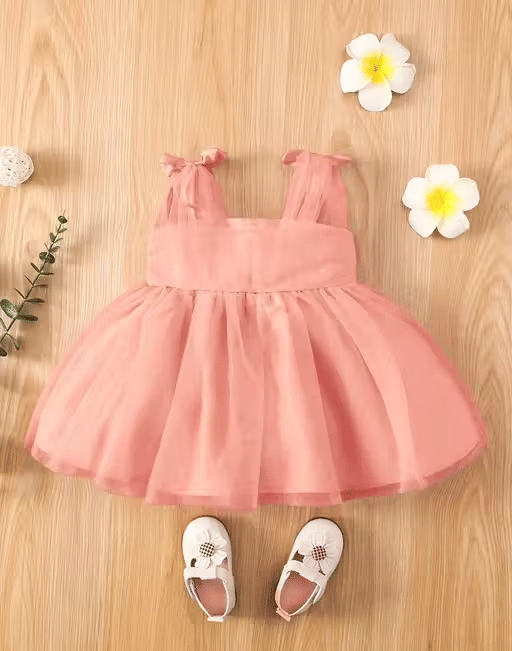 STYLEART E-COMMERCE PVT LTD Satin Frock For Baby Girls ( Pack of 1 , Peach )     			STYLEART E-COMMERCE PVT LTD Satin Frock For Baby Girls ( Pack of 1 , Peach )