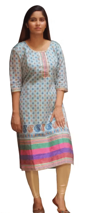 STYLEART E-COMMERCE PVT LTD Women Chanderi Cotton Printed A-line Kurti ( Blue ) STYLEART E-COMMERCE PVT LTD Women Chanderi Cotton Printed A-line Kurti ( Blue )