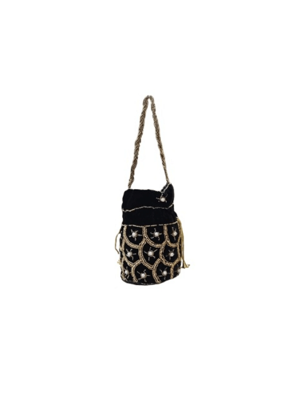     			SUNESH CREATION Black Velvet Potli