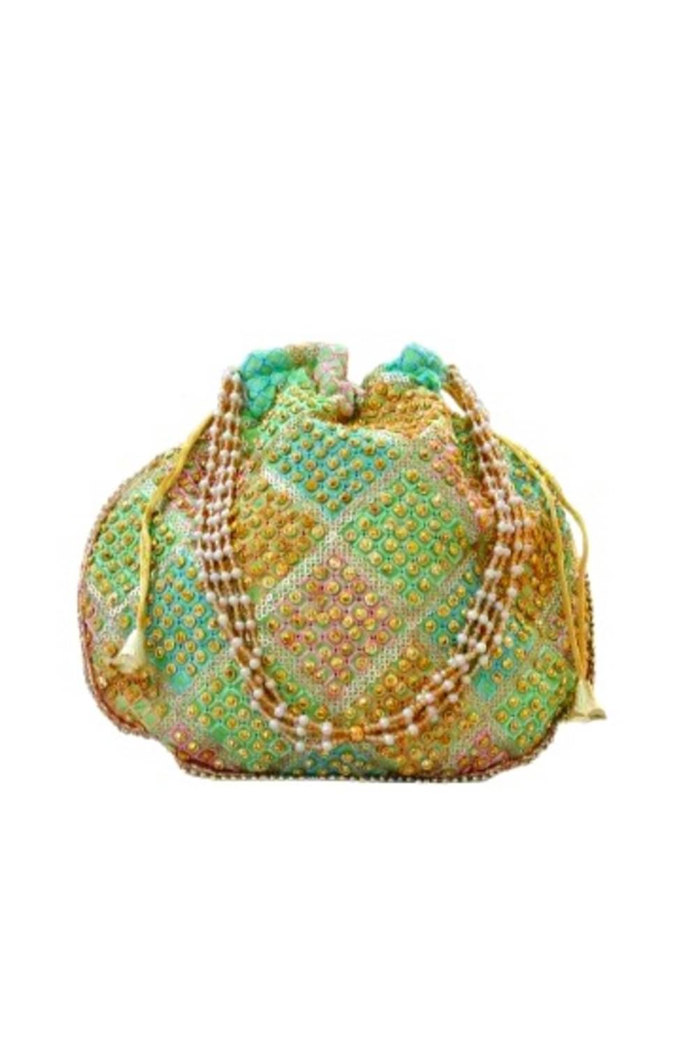     			SUNESH CREATION Multicolor Fabric Potli