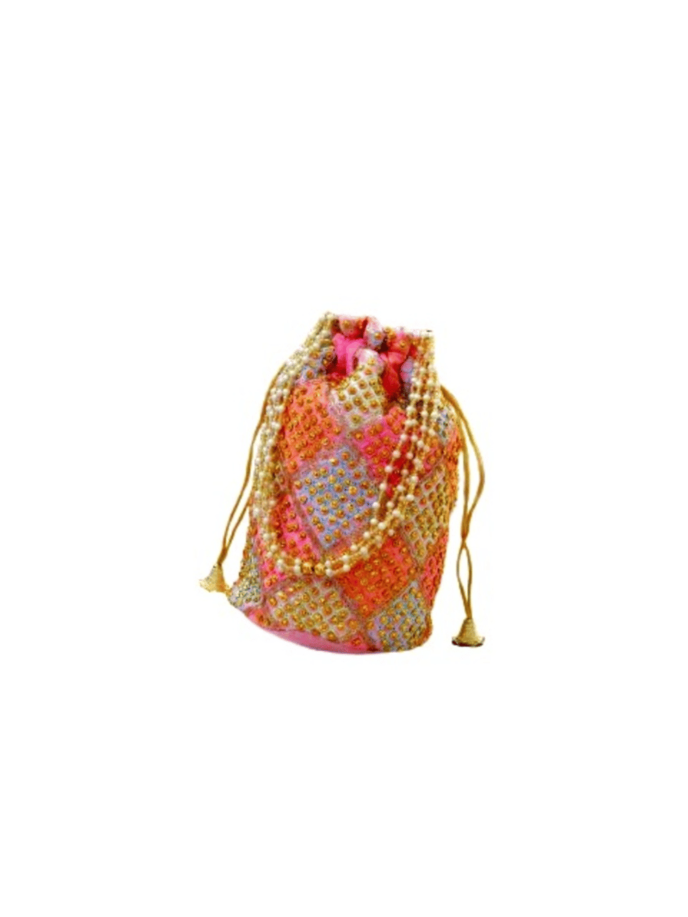     			SUNESH CREATION Multicolor Fabric Potli