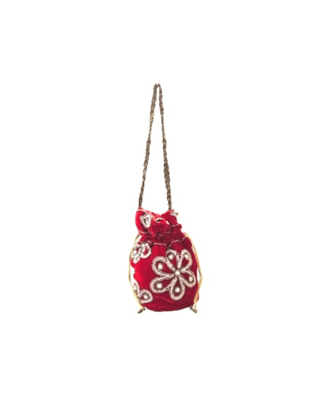     			SUNESH CREATION Red Velvet Potli