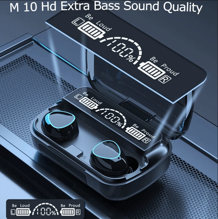     			SURYASH ENTERPRISES M10 POWER Bluetooth True Wireless (TWS) In Ear 30 Hours Playback Fast charging IPX4(Splash & Sweat Proof) Black