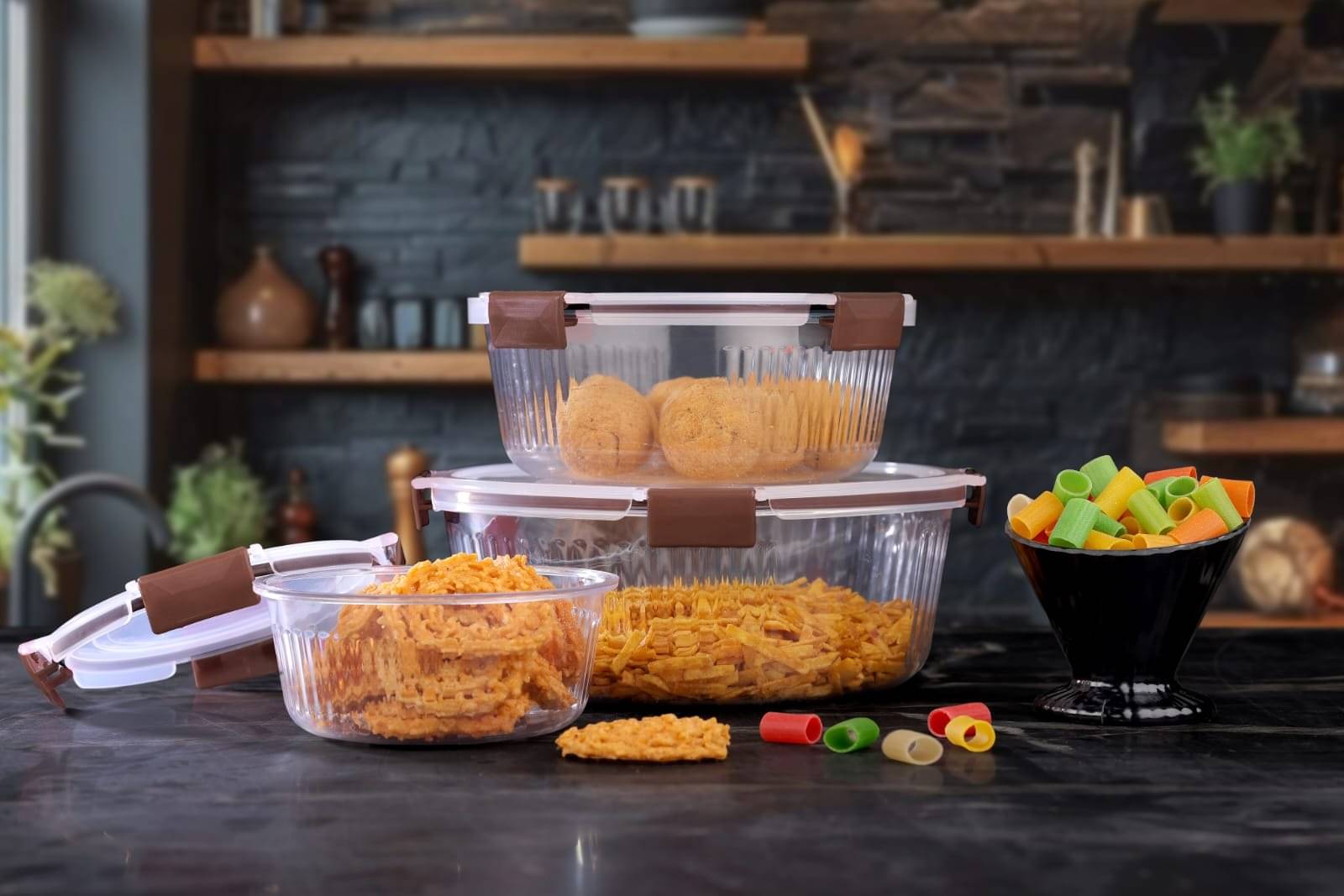 SWASTICK CONTAINERS Plastic Transparent Food Container ( Set of 3 ) SWASTICK CONTAINERS Plastic Transparent Food Container ( Set of 3 )