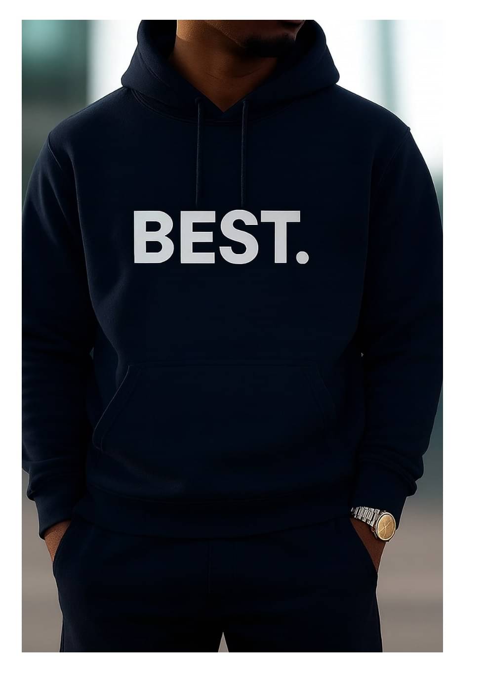     			Scuba Fleece Hooded Men's Sweatshirt - Navy ( Pack of 1 )