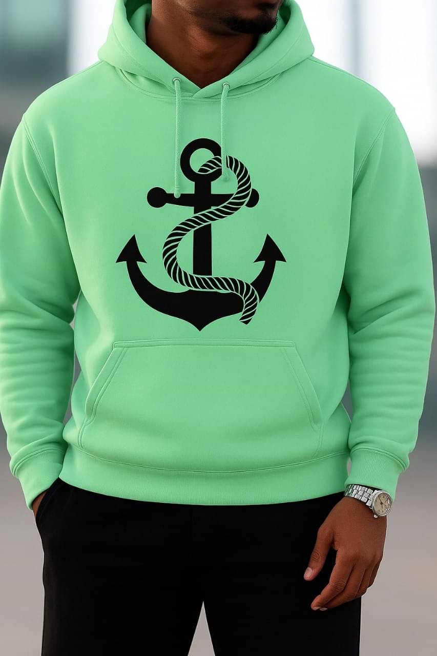     			Scuba Fleece Hooded Men's Sweatshirt - Sea Green ( Pack of 1 )