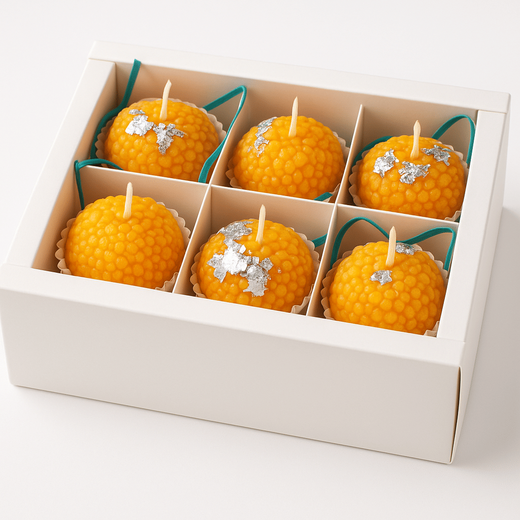     			TOHAFA Orange Wax Tart 5 cm ( Pack of 6 )
