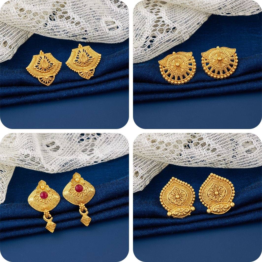     			TheSanga Gold Jhumki Earrings ( Pack of 4 )
