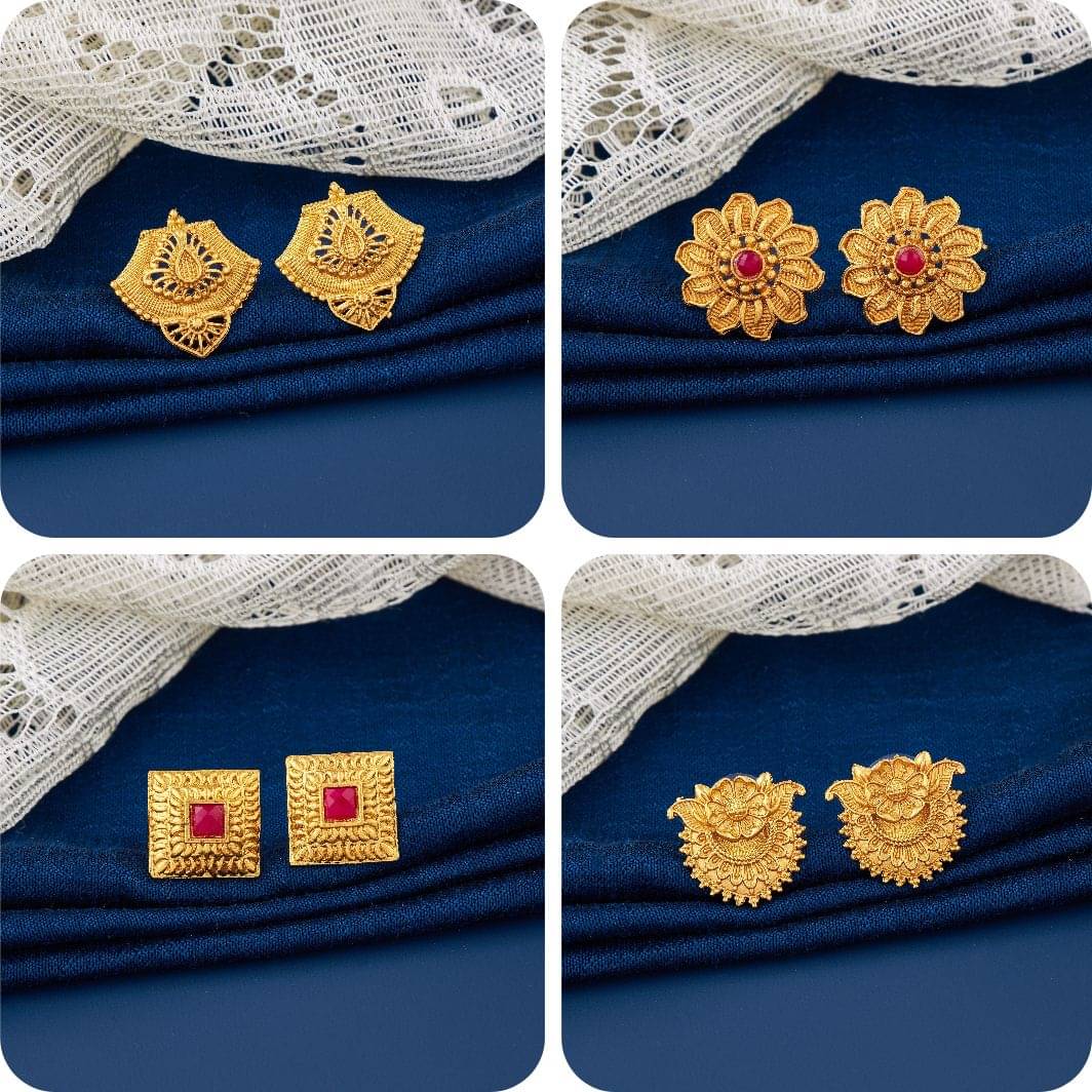     			TheSanga Gold Jhumki Earrings ( Pack of 4 )