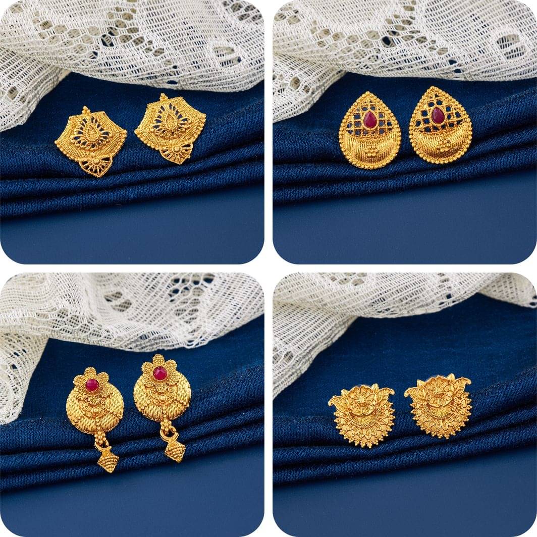     			TheSanga Gold Jhumki Earrings ( Pack of 4 )