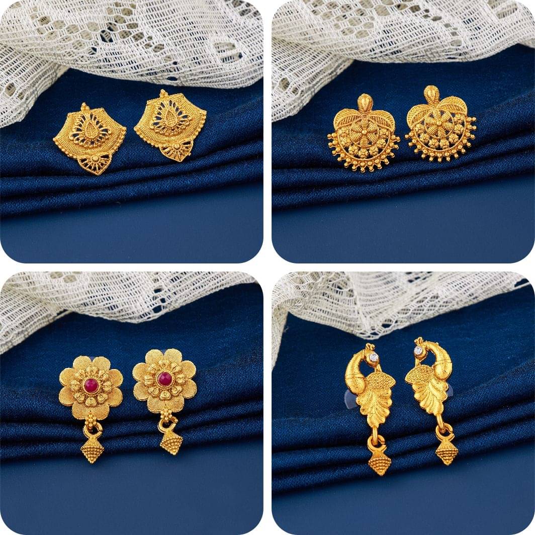    			TheSanga Gold Jhumki Earrings ( Pack of 4 )