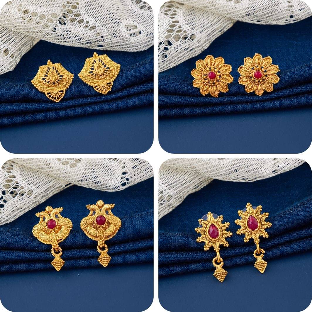     			TheSanga Gold Jhumki Earrings ( Pack of 4 )