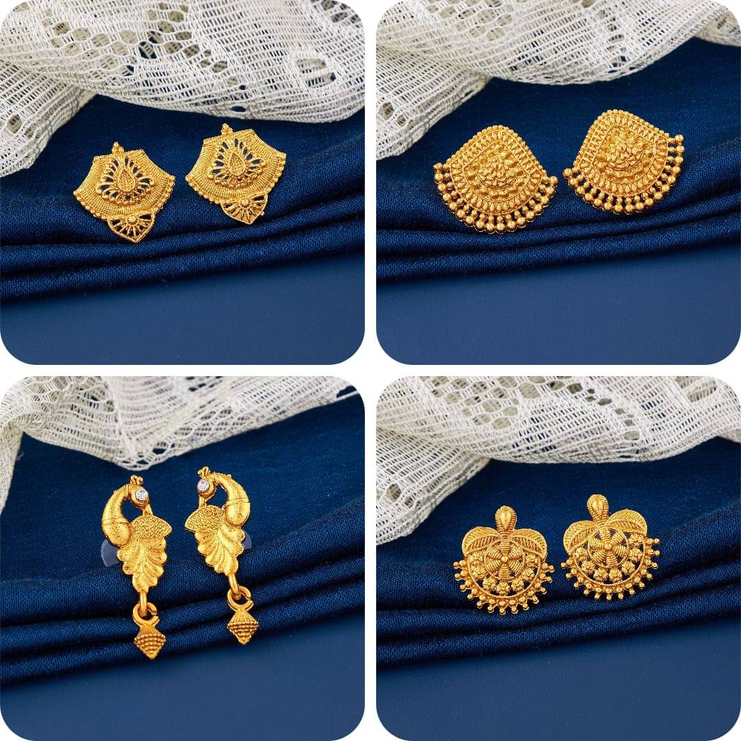     			TheSanga Gold Jhumki Earrings ( Pack of 4 )