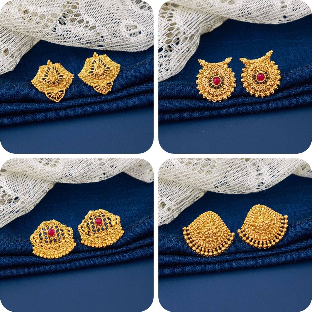     			TheSanga Golden Jhumki Earrings ( Pack of 4 )