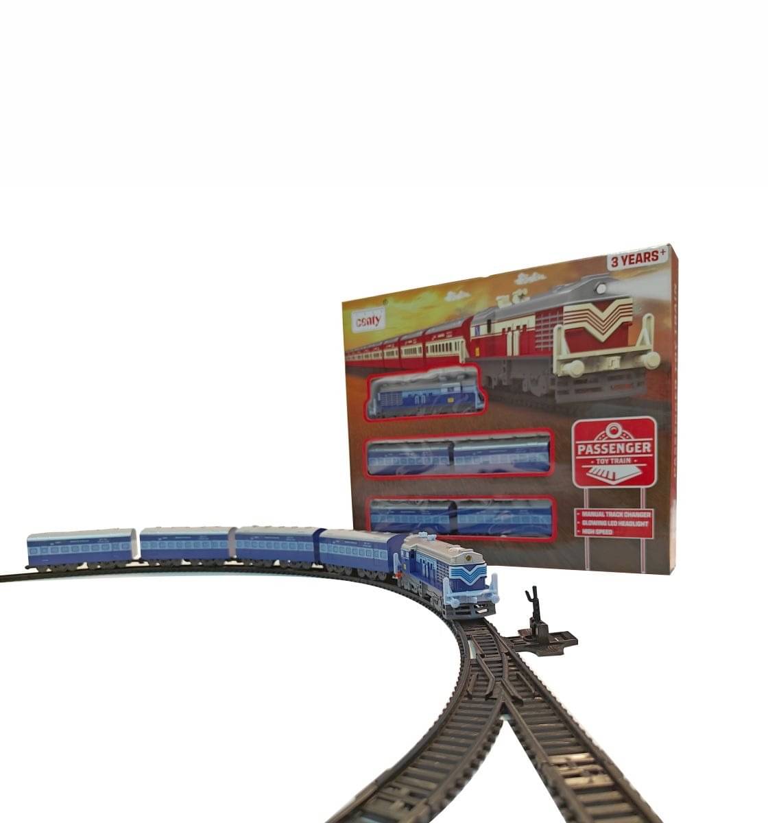 Toy battery operated toy train with manual track changer (Multicolor) Toy battery operated toy train with manual track changer (Multicolor)