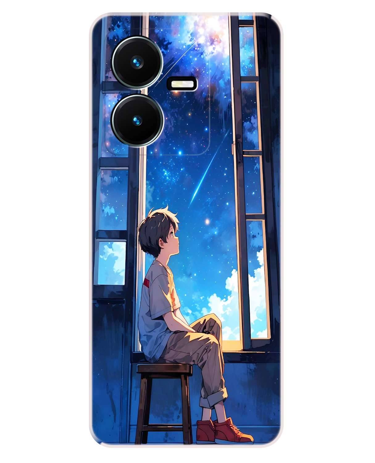     			VK COVERS Black Printed Back Cover Silicon Compatible For Vivo Y22 ( Pack of 1 )