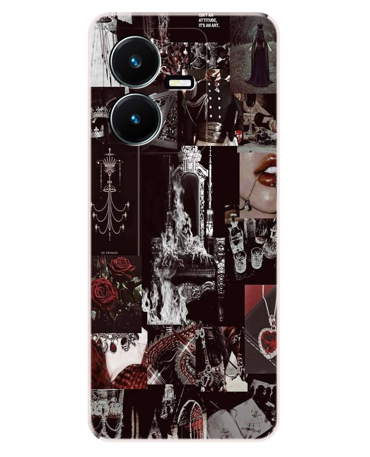     			VK COVERS Pink Printed Back Cover Silicon Compatible For Vivo Y22 ( Pack of 1 )