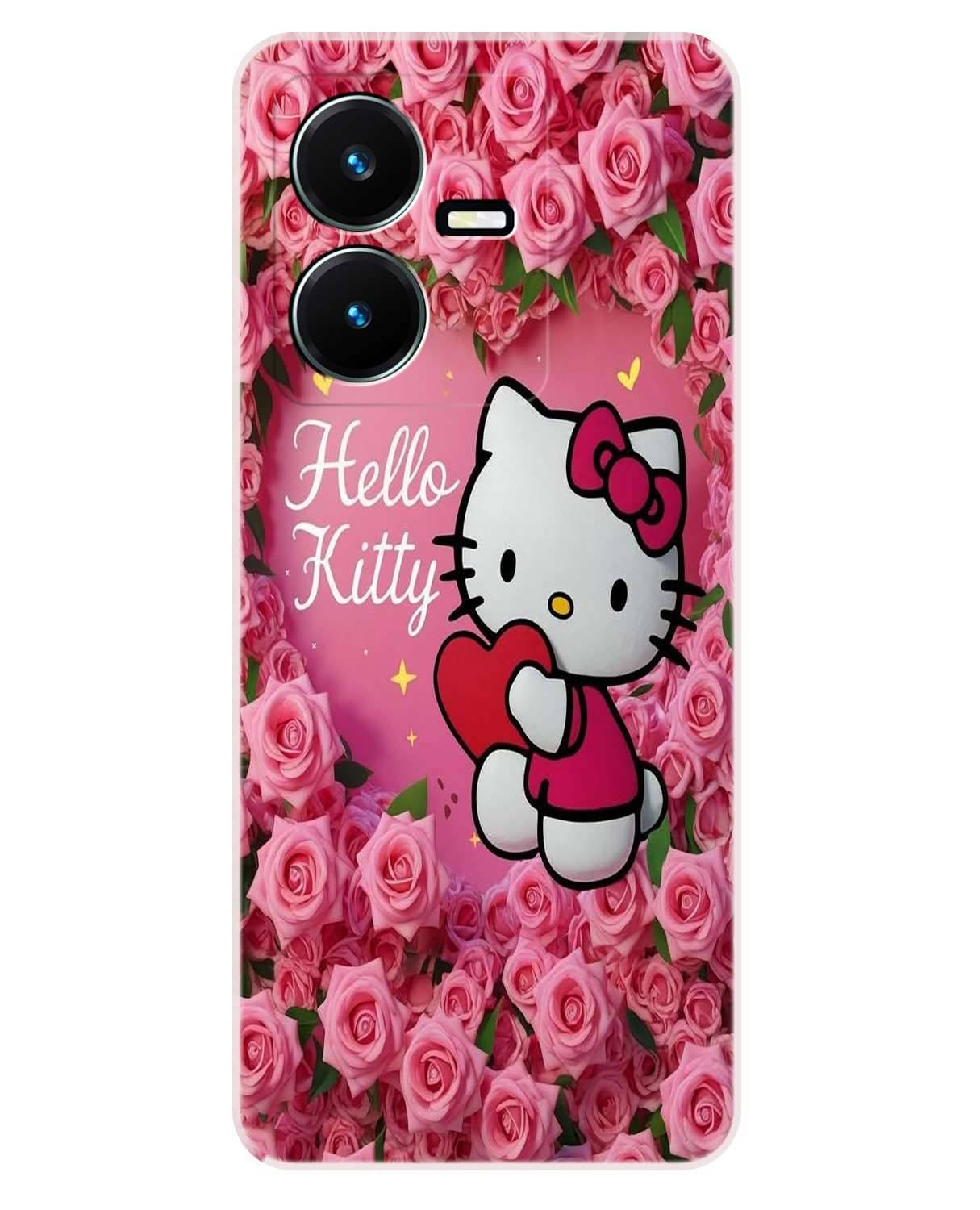    			VK COVERS Pink Printed Back Cover Silicon Compatible For Vivo Y22 ( Pack of 1 )