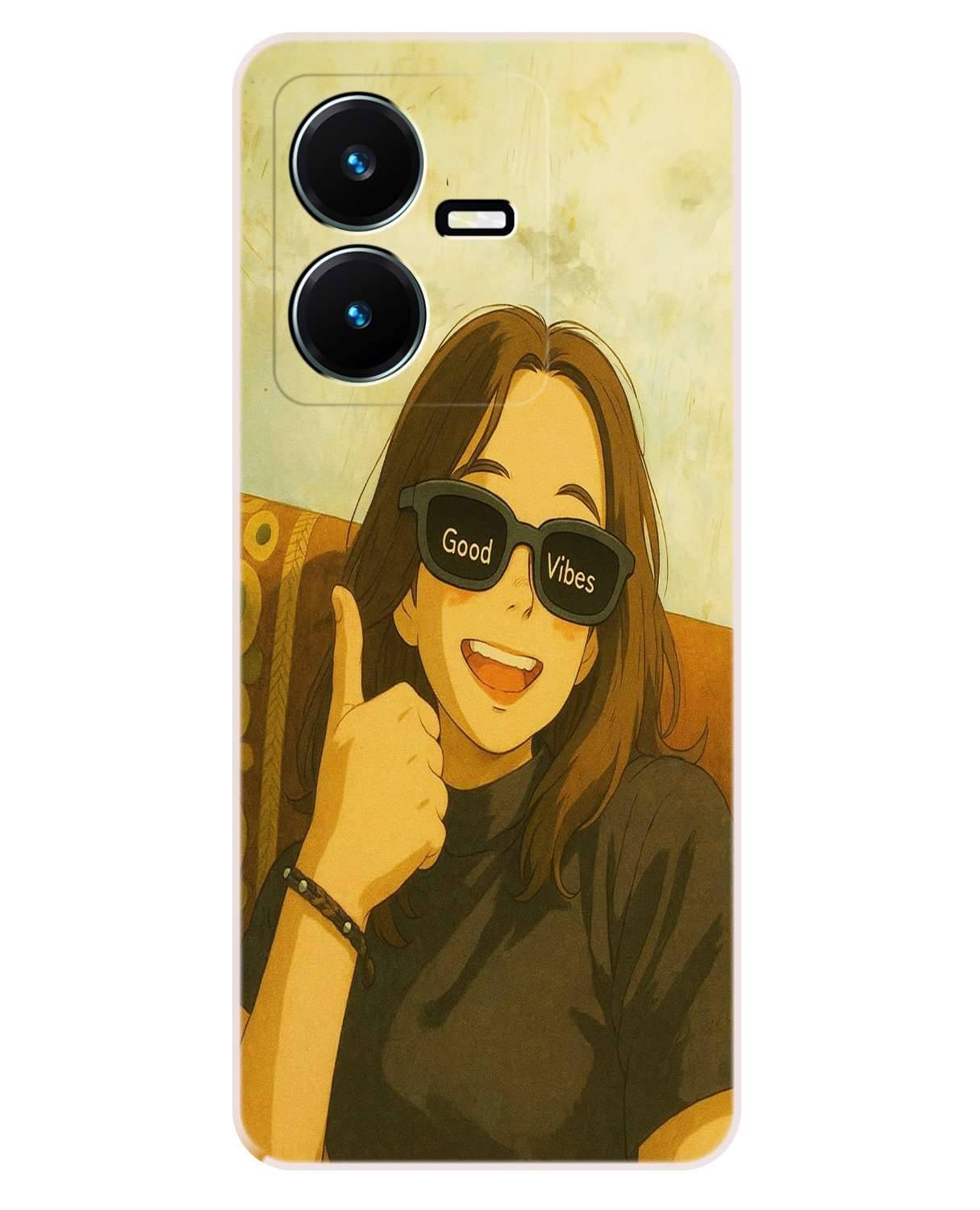     			VK COVERS Red Printed Back Cover Silicon Compatible For Vivo Y22 ( Pack of 1 )