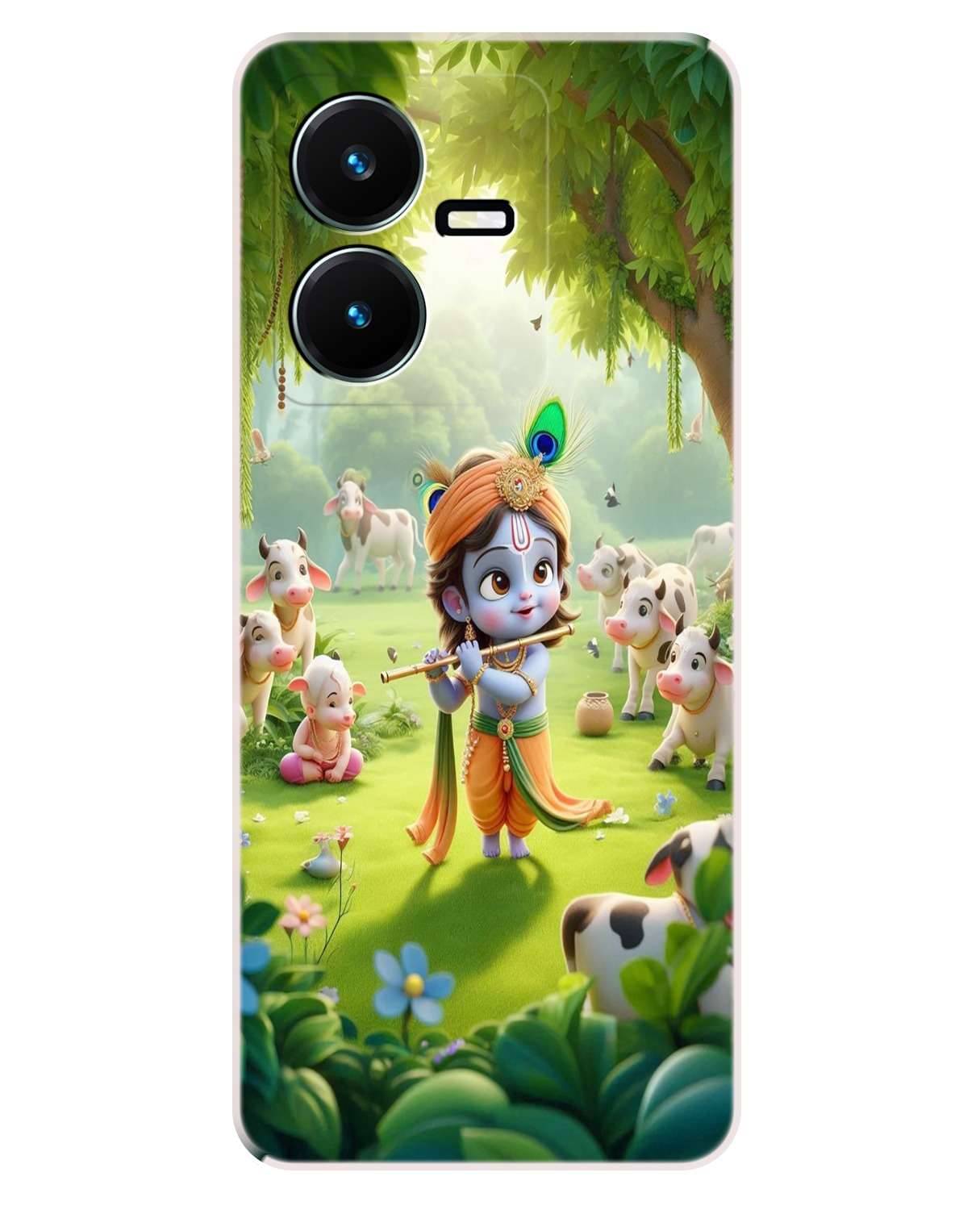     			VK COVERS Red Printed Back Cover Silicon Compatible For Vivo Y22 ( Pack of 1 )