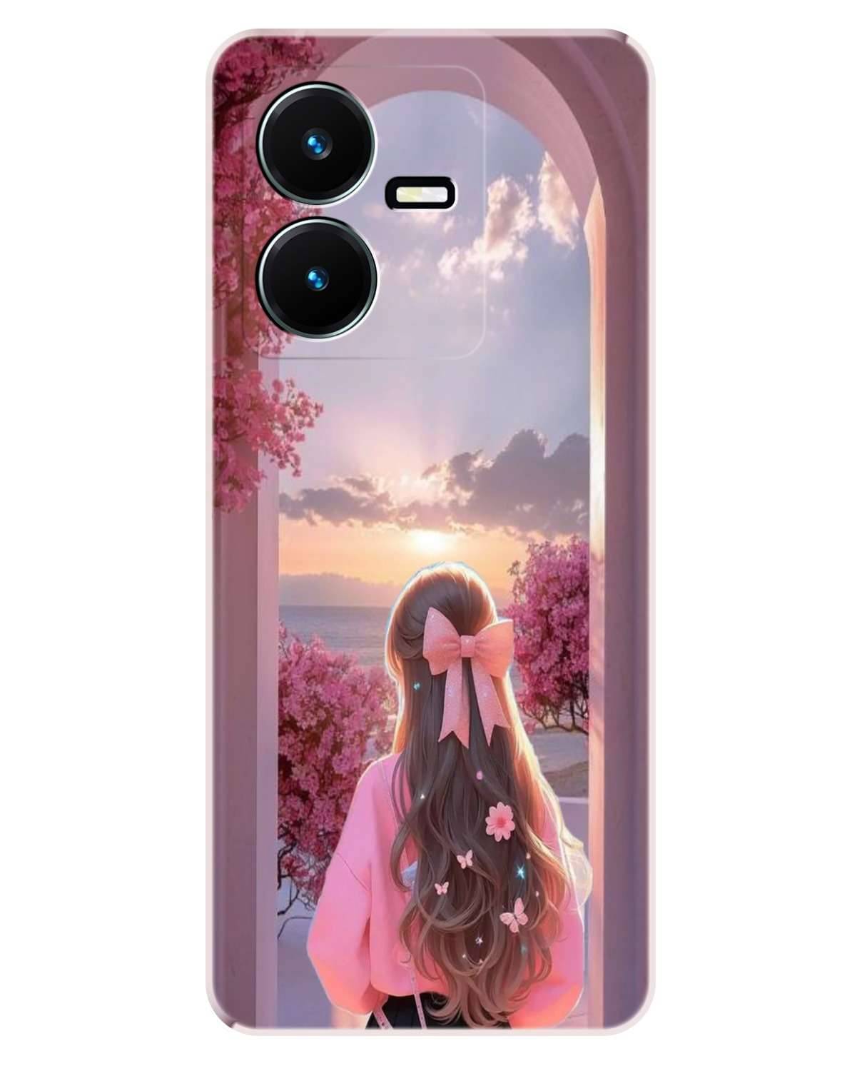     			VK COVERS Red Printed Back Cover Silicon Compatible For Vivo Y22 ( Pack of 1 )