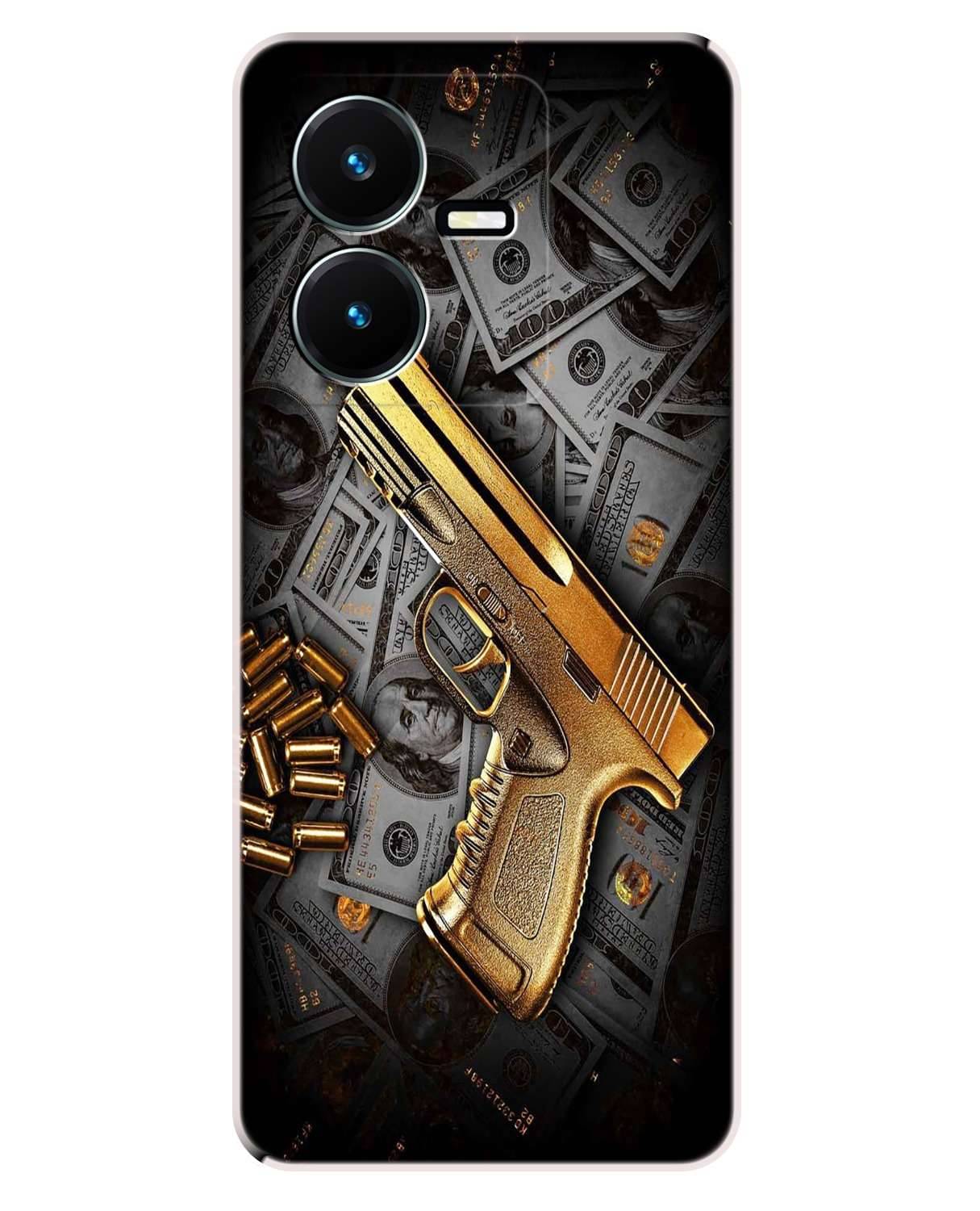     			VK COVERS Yellow Printed Back Cover Silicon Compatible For Vivo Y22 ( Pack of 1 )