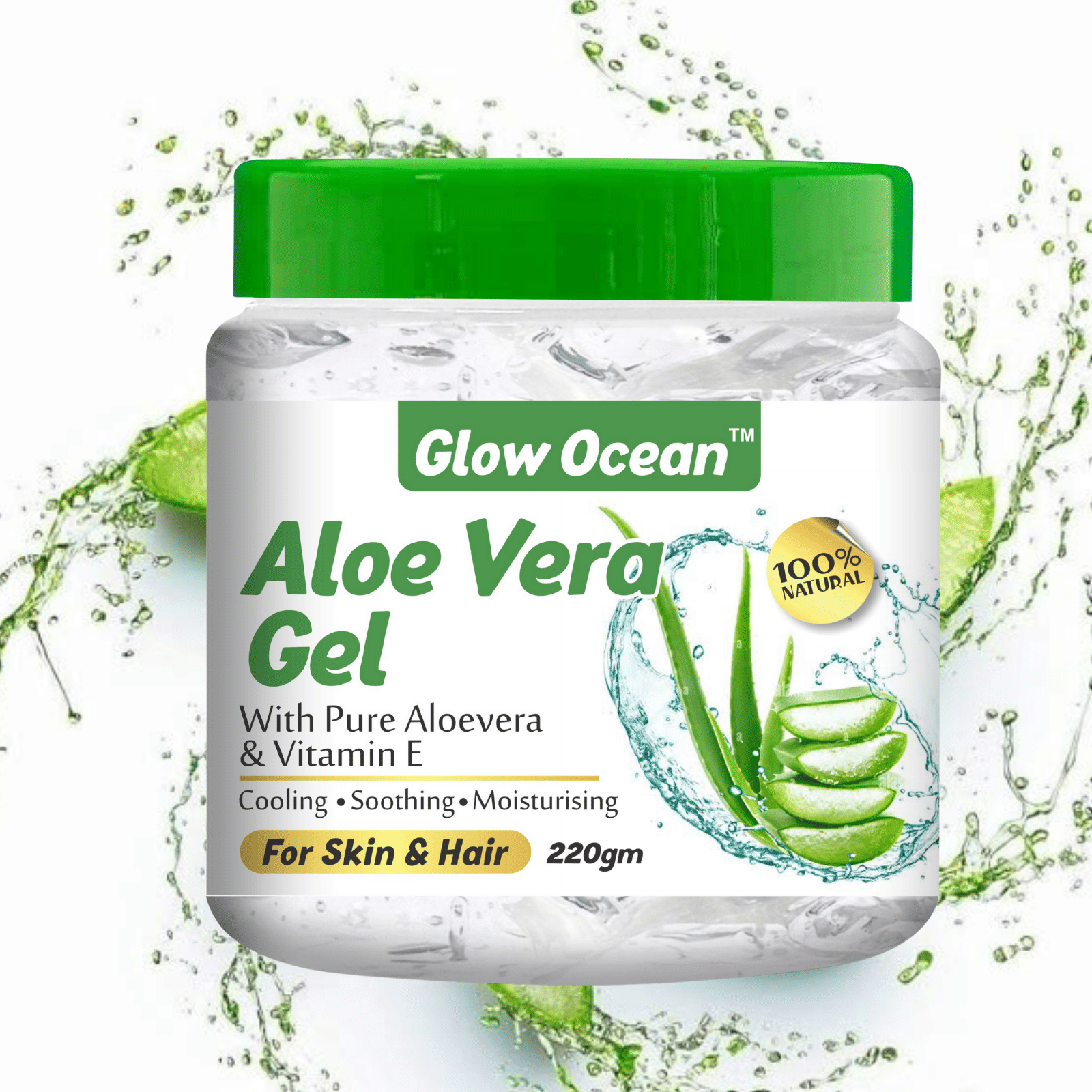     			glow ocean Moisturizer Normal Skin Aloe Vera ( 220 gm )