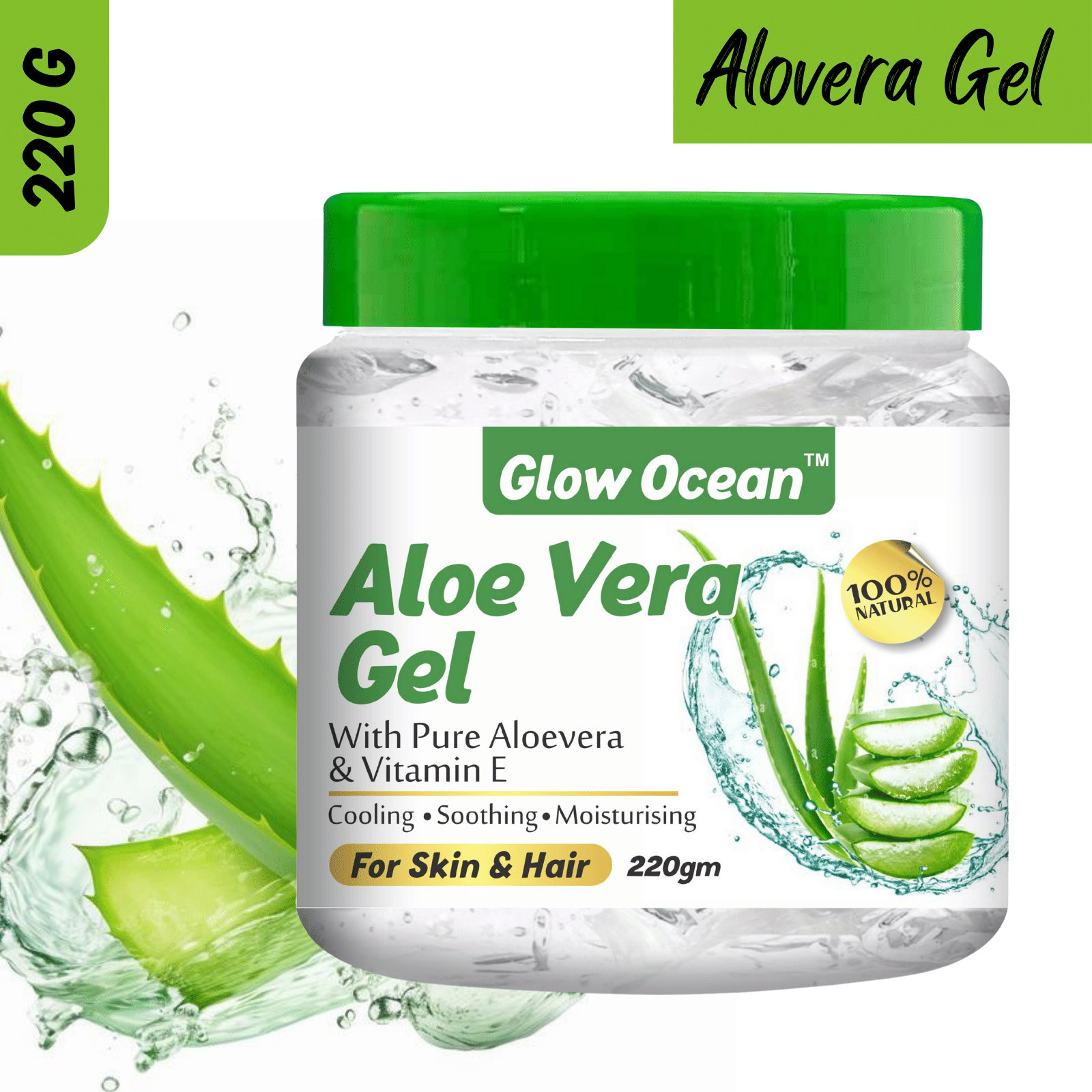     			glow ocean Moisturizer Normal Skin Aloe Vera ( 220 Gram gm )