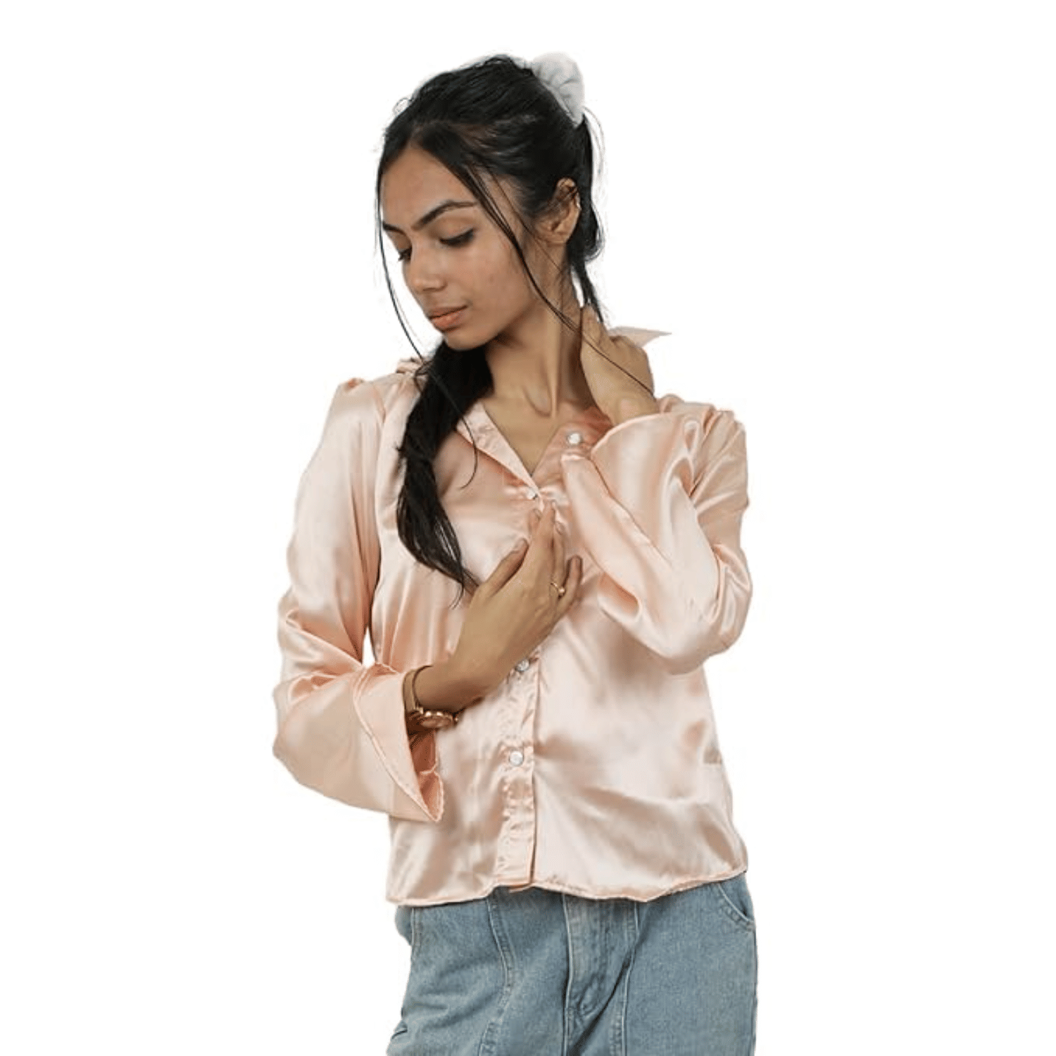 maddock corp Women Solid Satin Shirt ( Pink ) maddock corp Women Solid Satin Shirt ( Pink )