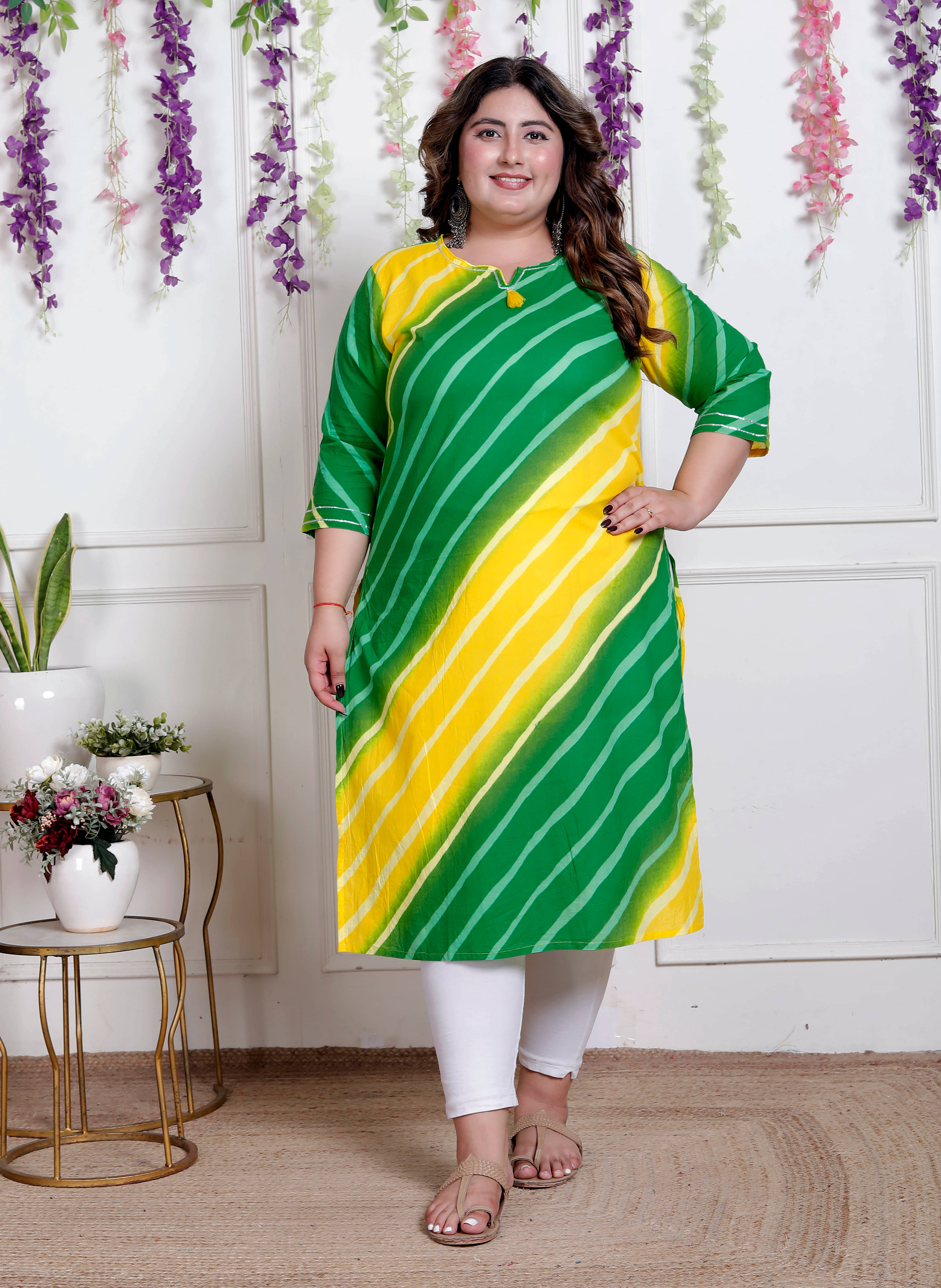AKRITIK Women Cotton Printed Straight Kurti ( Green & Yellow ) AKRITIK Women Cotton Printed Straight Kurti ( Green & Yellow )