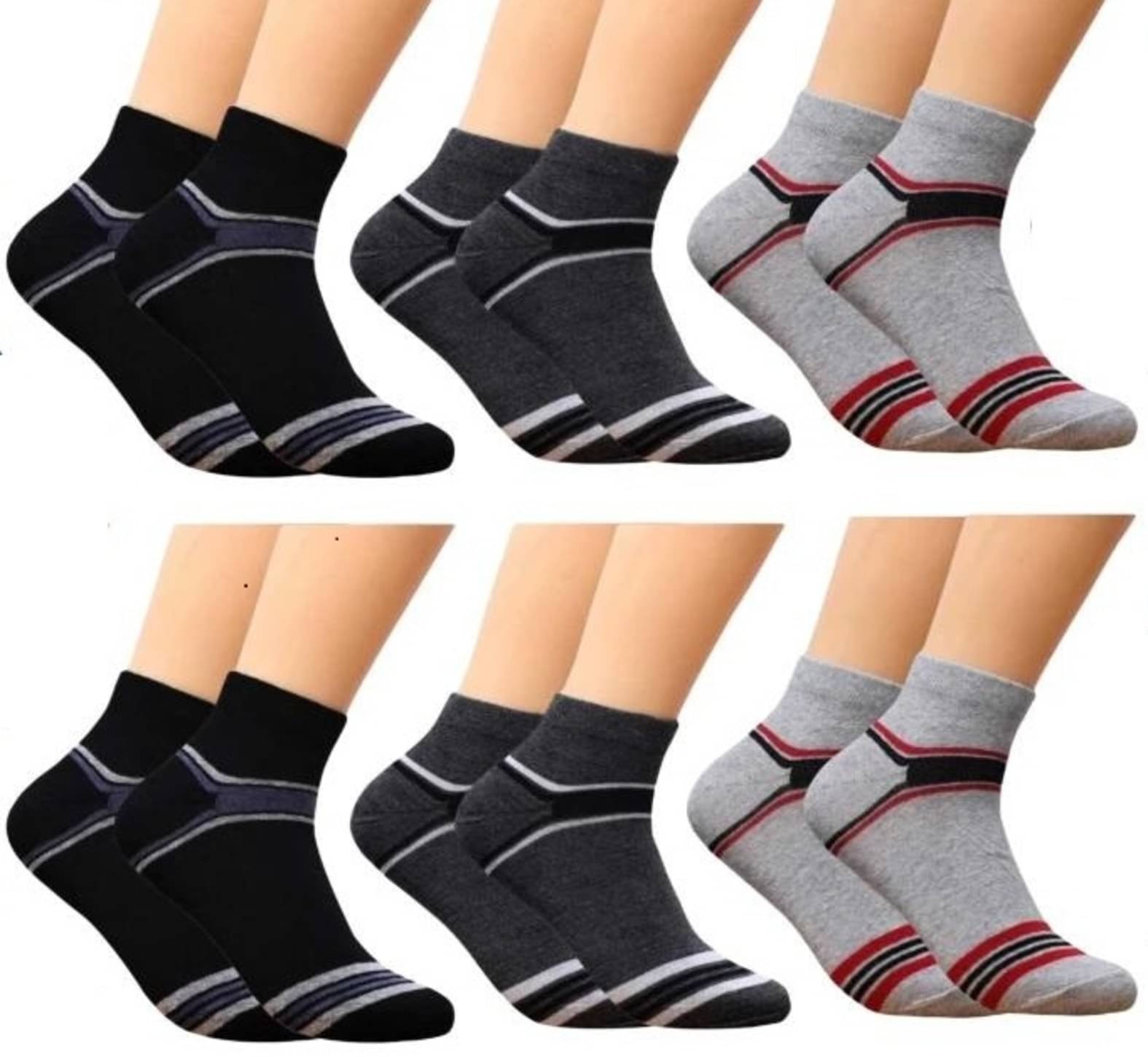     			Akeeta Pack of 6 Men's Cotton Ankle Length Socks ( Multicolor )