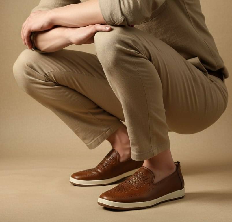     			Akiko Beige Men's Slip on Shoes