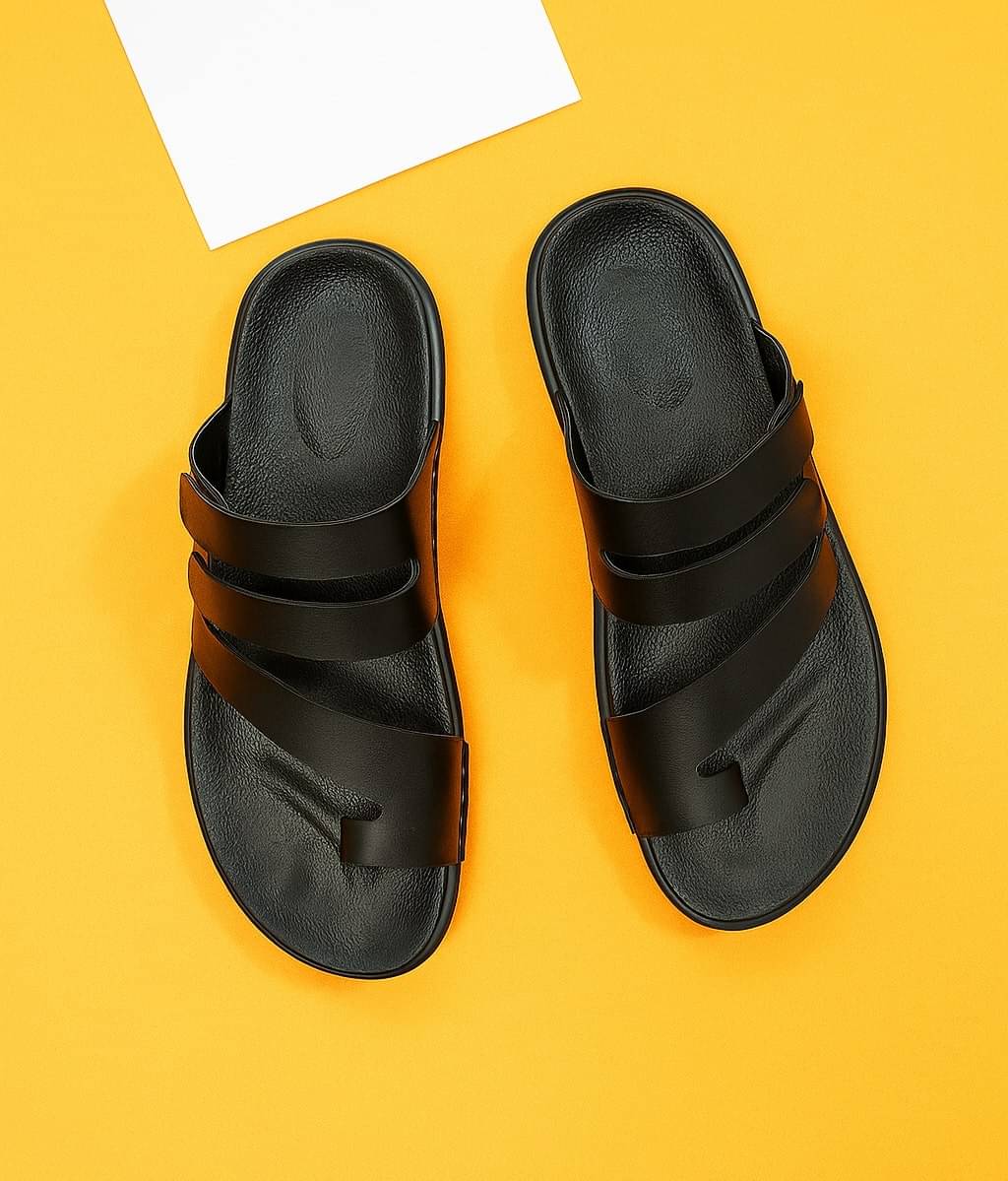     			Akiko - Black Men's Sandals