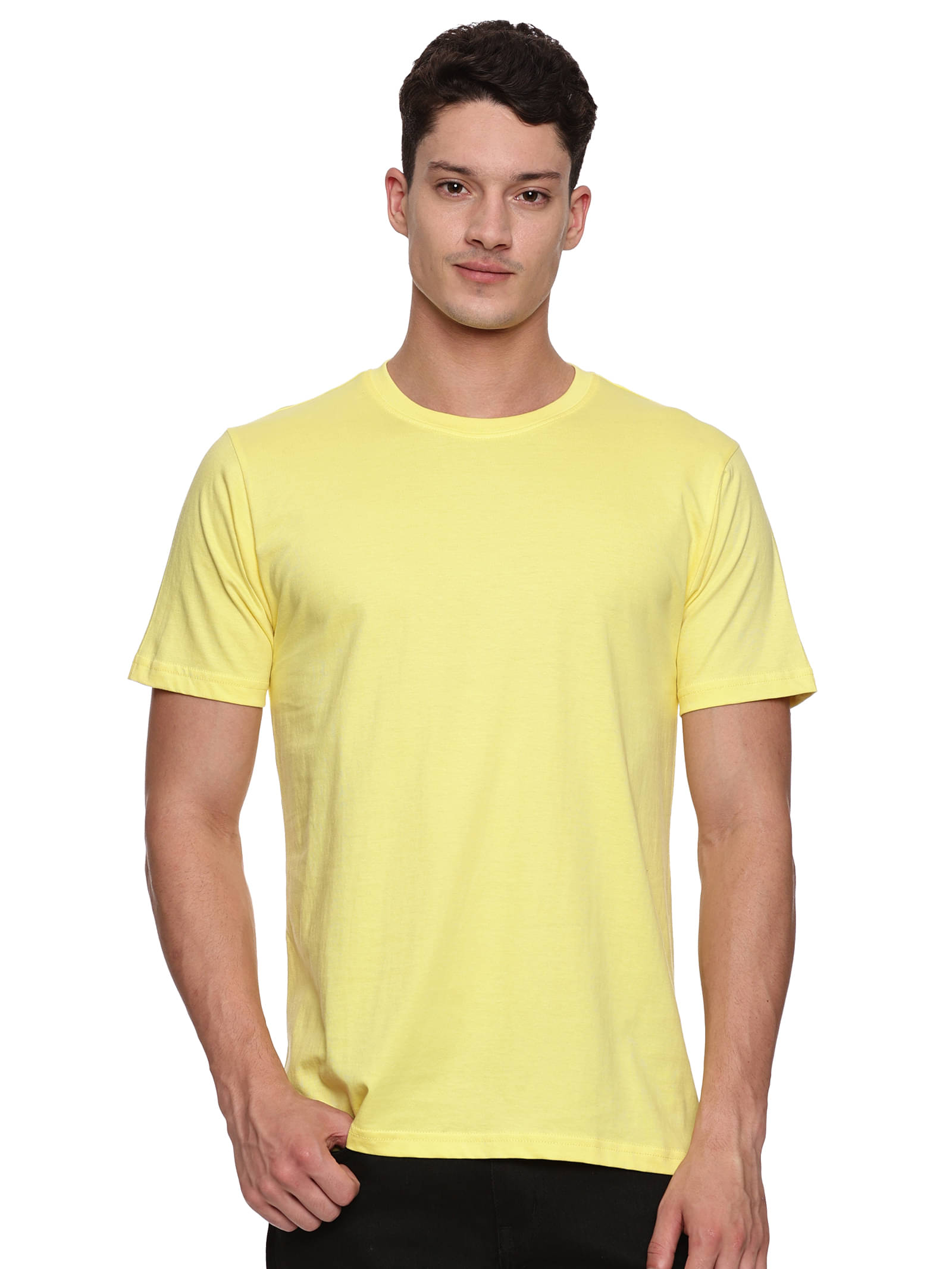 BAAGAA Men Viscose Regular Fit Solid T-Shirt ( Yellow ) BAAGAA Men Viscose Regular Fit Solid T-Shirt ( Yellow )
