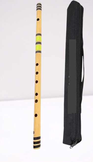 C Sharp Medium & Indian Professional Right Handed Bamboo Flute 18.5 inch Size Best Combination of Flute Yellow & Black Threading C Sharp Medium & Indian Professional Right Handed Bamboo Flute 18.5 inch Size Best Combination of Flute Yellow & Black Threading