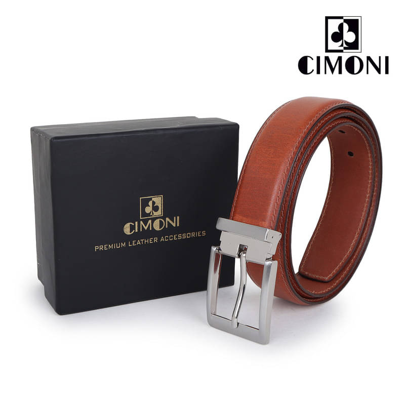 CIMONI - Tan Leather Men's Formal Belt ( Pack of 1 )     			CIMONI - Tan Leather Men's Formal Belt ( Pack of 1 )
