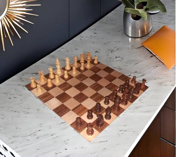 Check Box Handicrafts Folding Chess Set - 12x12 Inches Frameless Wooden Coins - Portable & Elegant Design for Home and Travel Check Box Handicrafts Folding Chess Set - 12x12 Inches Frameless Wooden Coins - Portable & Elegant Design for Home and Travel