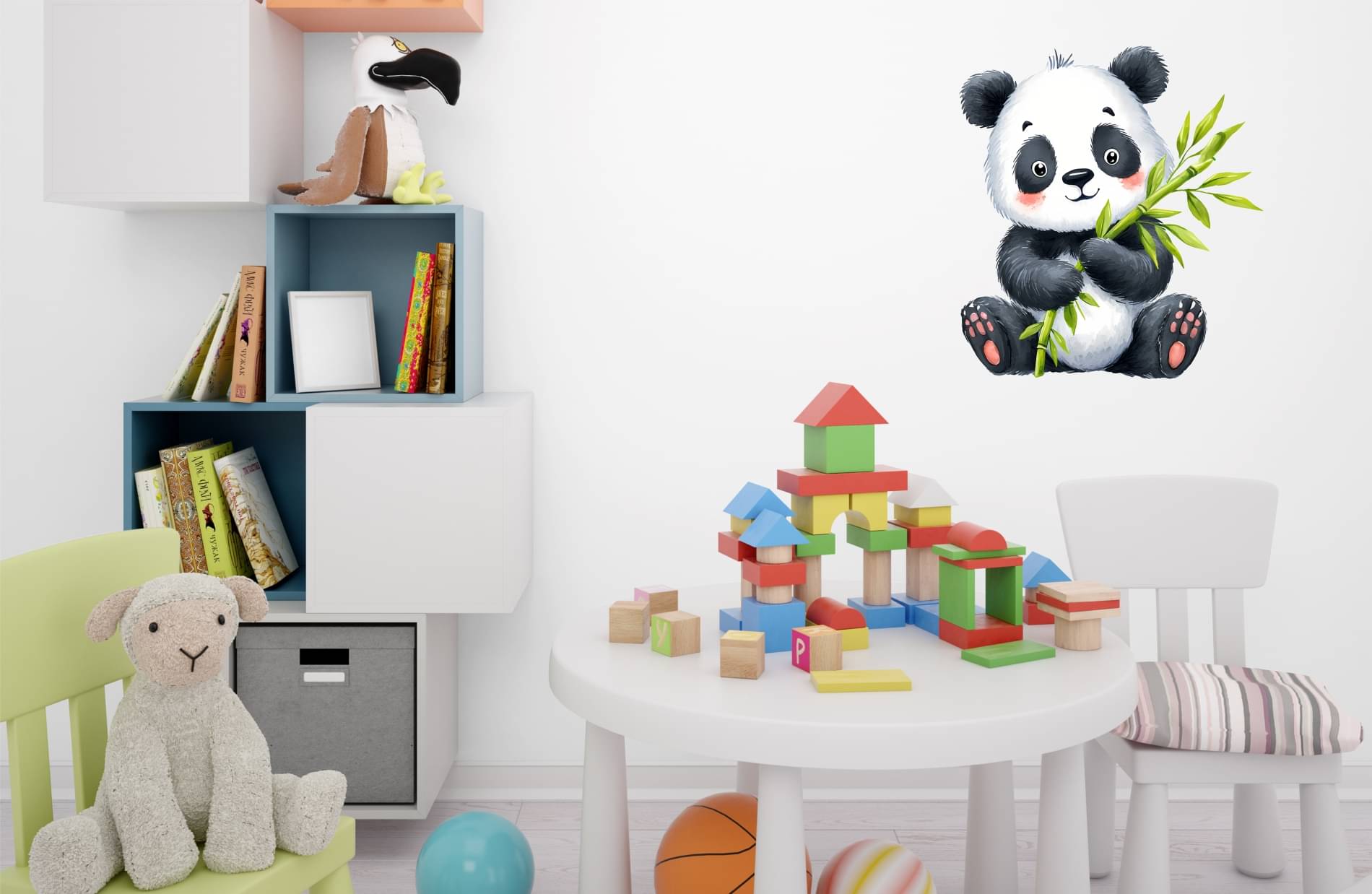 Cute Panda with Bamboo Vinyl Wall Sticker | 18x18 Inches Animal Wall Decor for Kids Room & Nursery Cute Panda with Bamboo Vinyl Wall Sticker | 18x18 Inches Animal Wall Decor for Kids Room & Nursery