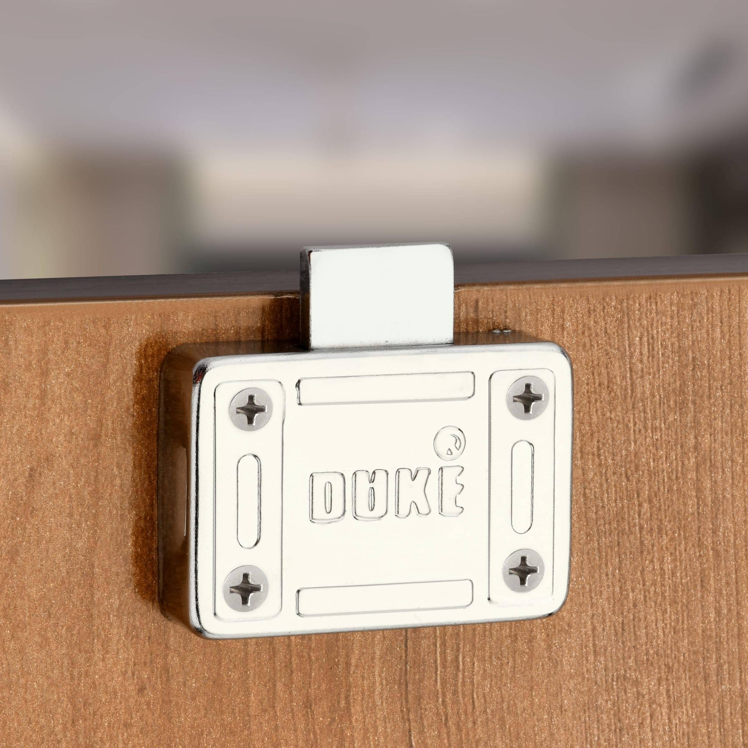 DUKE Stainless Steel Multipurpose Drawer Cupboard Cabinet Lock with 2 Reversible Ultra Brass Keys for Office Shops, Hotels, and Hostels(Pack of 10) DUKE Stainless Steel Multipurpose Drawer Cupboard Cabinet Lock with 2 Reversible Ultra Brass Keys for Office Shops, Hotels, and Hostels(Pack of 10)