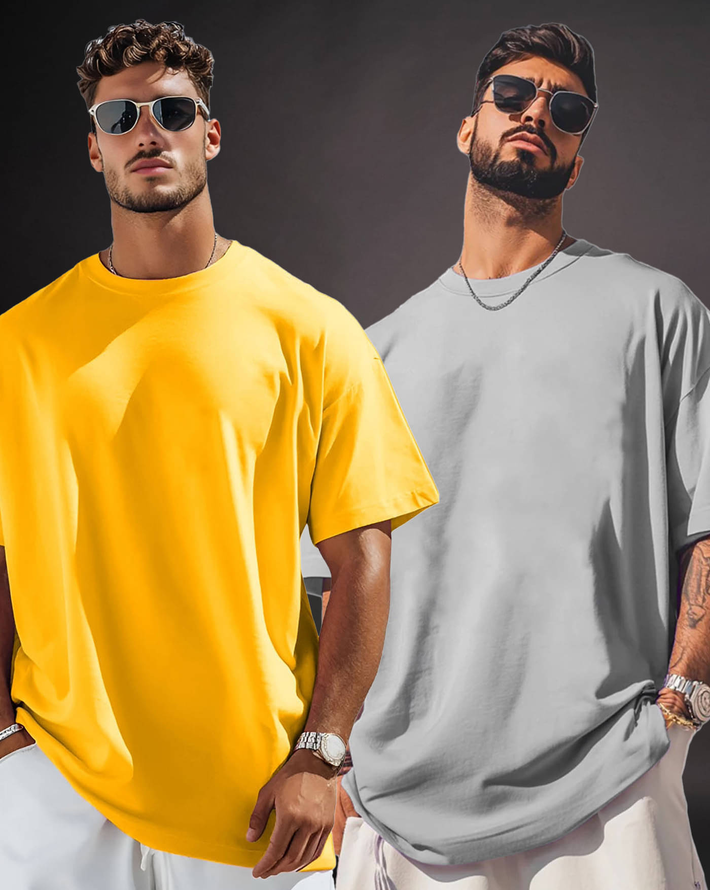 ENITOR Men Cotton Blend Oversized Fit Solid T-Shirt ( Yellow ) ENITOR Men Cotton Blend Oversized Fit Solid T-Shirt ( Yellow )