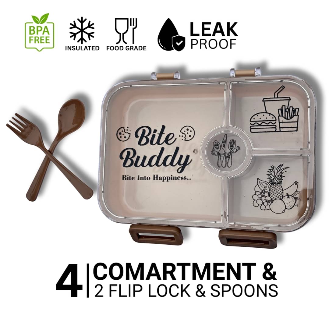 Esyko Bite Buddy Lunch Box Plastic Lunch Box 4 - Container ( Pack of 1 ) Esyko Bite Buddy Lunch Box Plastic Lunch Box 4 - Container ( Pack of 1 )