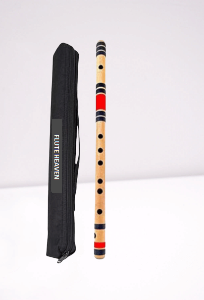     			F Natural Medium & Indian Professional Right Handed Bamboo Flute 15 inch Size Best Combination of Threading Red & Black