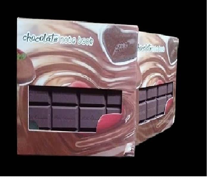 FREEDY 2PC Chocolate Fragrance Diary – Scented Chocolate Notebook in Eaten Chocolate Shape | Small Memo Personal Diary & Pocket Diary (Chocolate Brown