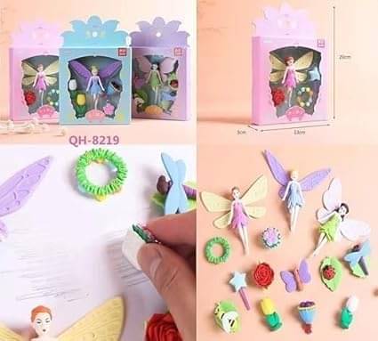 FREEDY Cute Colourful Fairy Angel Eraser Set Colors and Designs for Birthday Return Gifts (Multicolor) (Pack of 2) FREEDY Cute Colourful Fairy Angel Eraser Set Colors and Designs for Birthday Return Gifts (Multicolor) (Pack of 2)